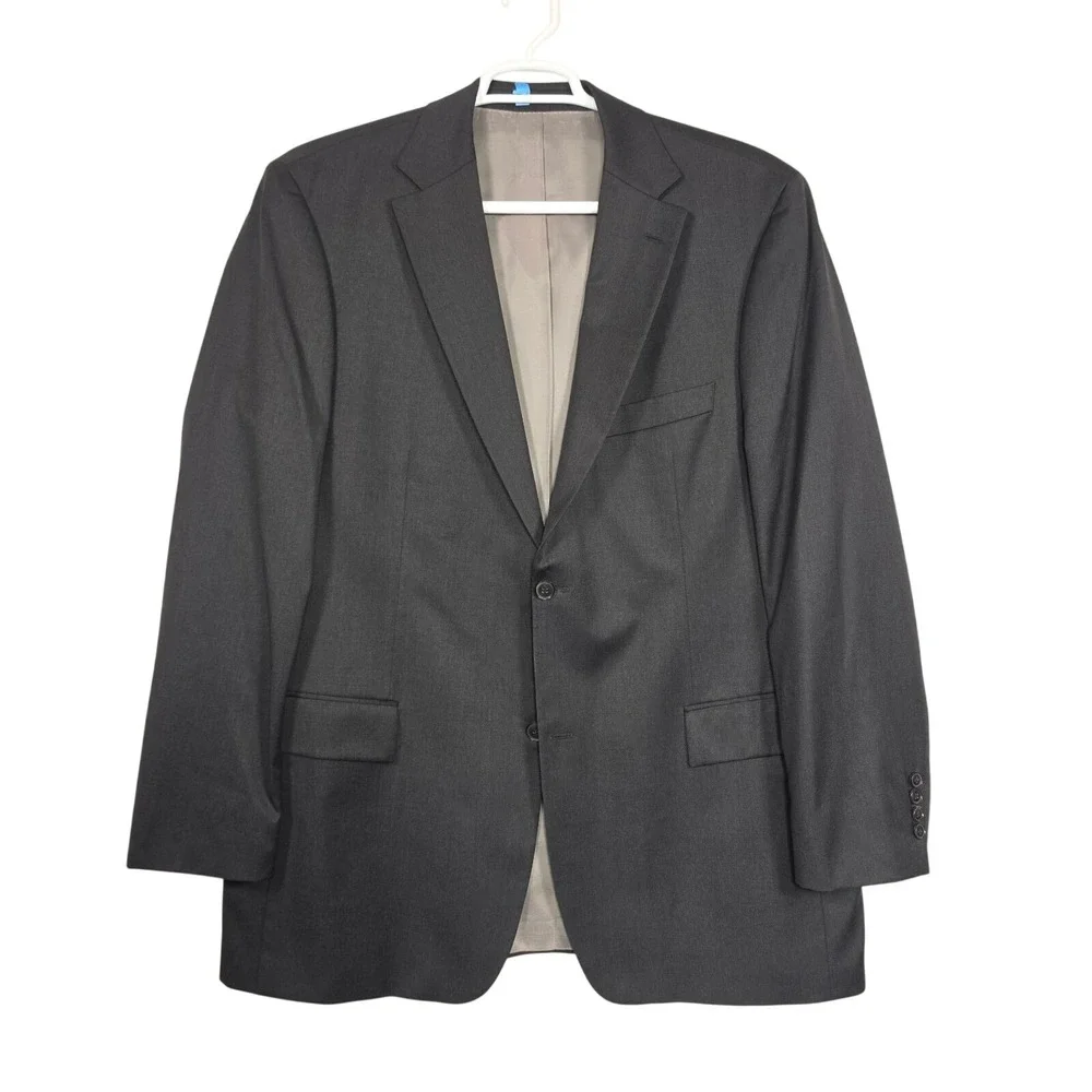Hugo Boss Blazer Mens‎ 46L Charcoal Gray Suit Jacket Business Classic Luxury